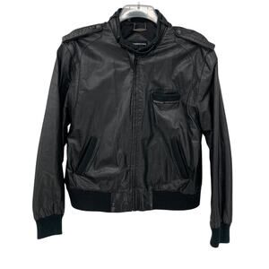 Vintage 1980's Members Only Genuine Leather Bomber Jacket Men's Size Large